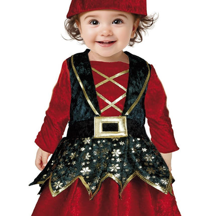 Feestbazaar Kerst Elfje Baby Meisje Fluweel