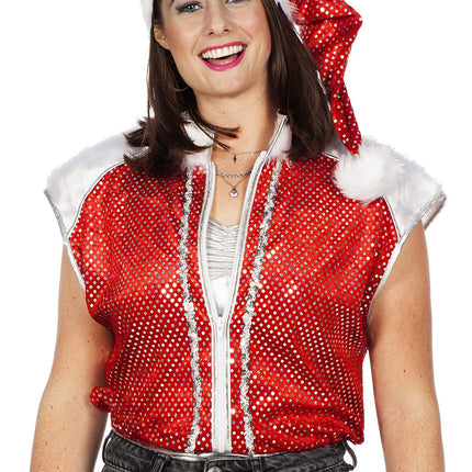 Feestbazaar Kerst Glitter Jasje en Muts Dames