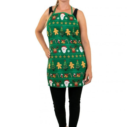 Feestbazaar Kerst Keukenschort Groen