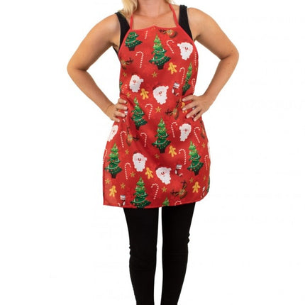 Feestbazaar Kerst Keukenschort Rood