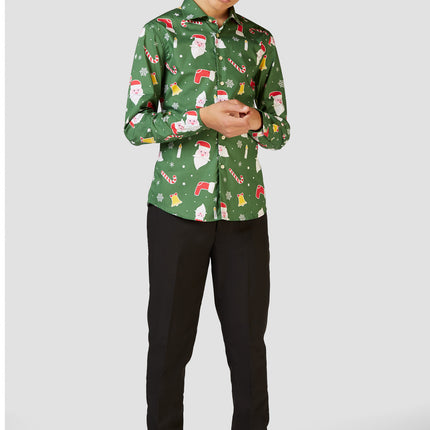 Feestbazaar Kerst Overhemd Tiener Groen Opposuits