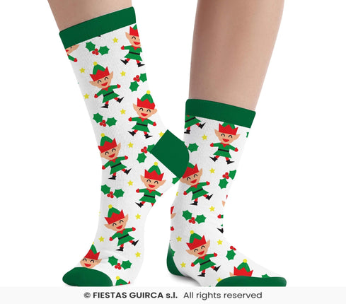 Feestbazaar Kerst Sokken Elfjes Kind Wit