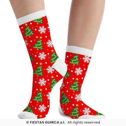 Feestbazaar Kerst Sokken Kerstboom Kind Rood
