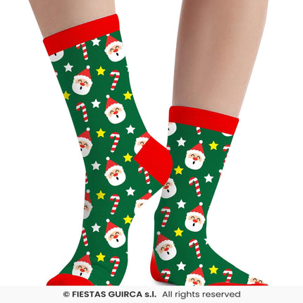 Feestbazaar Kerst Sokken Kerstman Kind Groen