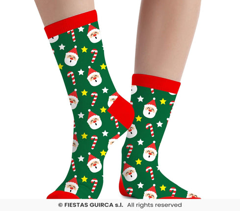 Feestbazaar Kerst Sokken Kerstman Kind Groen