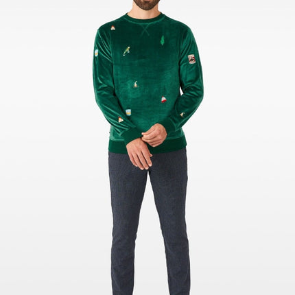 Feestbazaar Kerst Sweater Groen X-Mas Icons Opposuits Deluxe