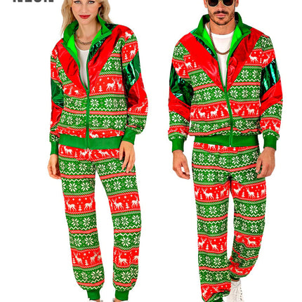 Feestbazaar Kerst Trainingspak Groen Rood Unisex