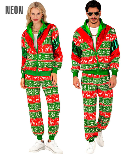 Feestbazaar Kerst Trainingspak Groen Rood Unisex