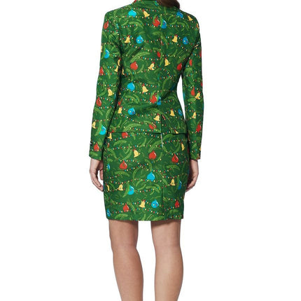 Feestbazaar Kerstboom Mantelpak Dames groen