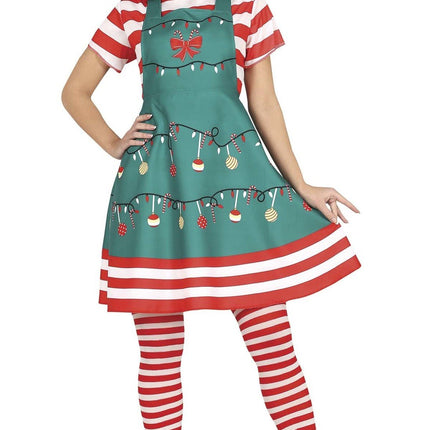 Feestbazaar Kerstjurk Schort Groen