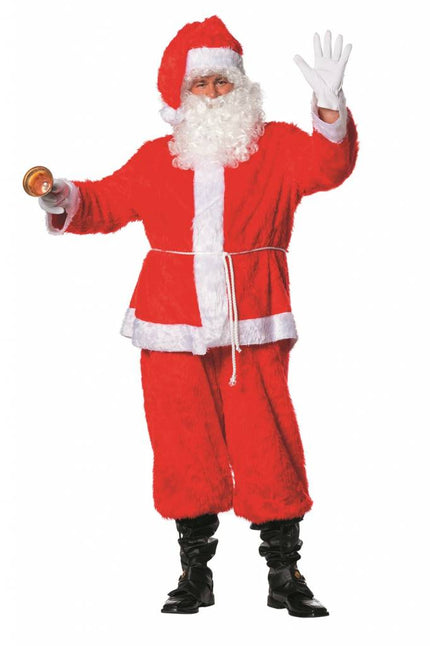 Feestbazaar Kerstman kostuum 4-delig pluche