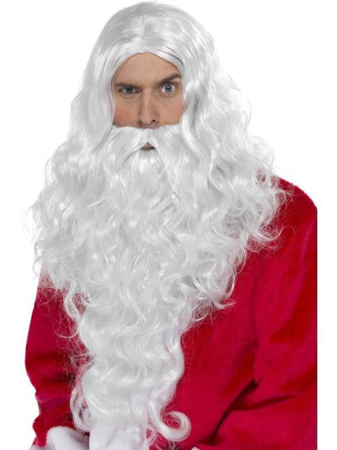 Feestbazaar Kerstman pruik en baard lang
