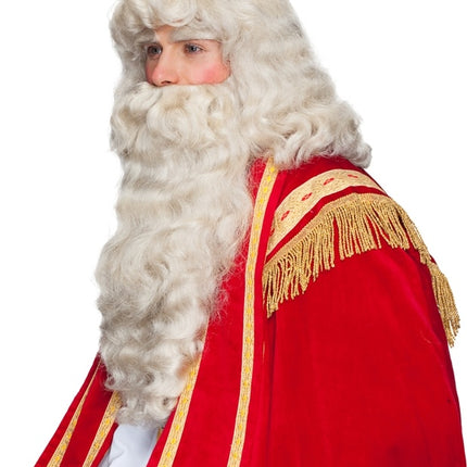 Feestbazaar Kerstman Pruik en Baardstel Premium