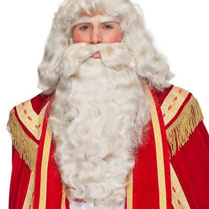 Feestbazaar Kerstman Pruik en Baardstel Premium