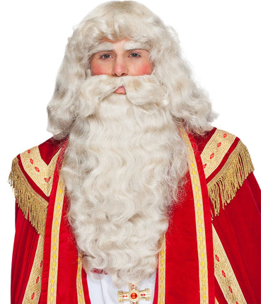 Feestbazaar Kerstman Pruik en Baardstel Premium