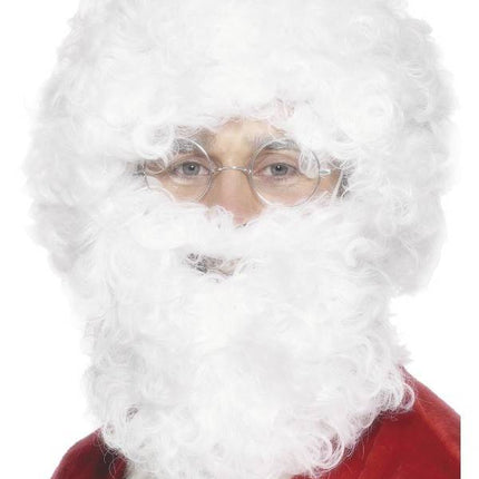 Feestbazaar Kerstmannen pruik met baard