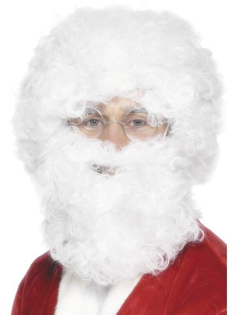 Feestbazaar Kerstmannen pruik met baard
