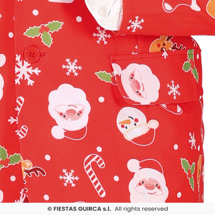 Feestbazaar Kerstmis Kostuum Fun Heren Rood 3-delig
