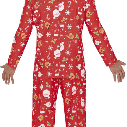 Feestbazaar Kerstmis Kostuum Fun Heren Rood 3-delig