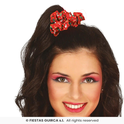 Feestbazaar Kerstmis Scrunchie Rood