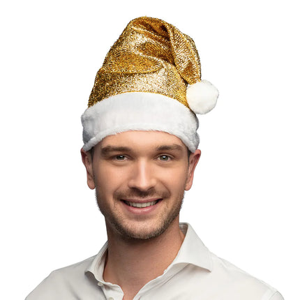 Feestbazaar Kerstmuts Goud Glitter