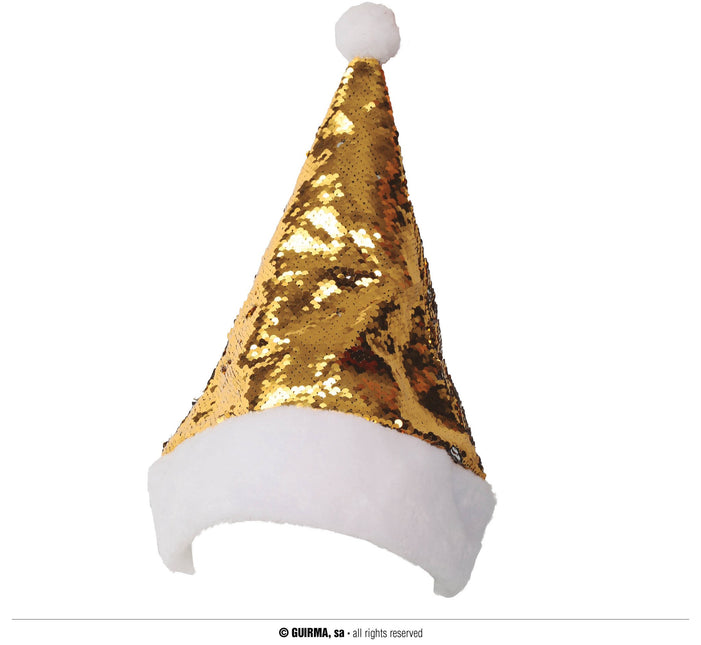 Feestbazaar Kerstmuts Pailletten Goud/Zilver