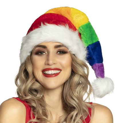 Feestbazaar Kerstmuts Regenboog One size