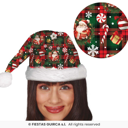 Feestbazaar Kerstmuts Santa Claus Classic Prints