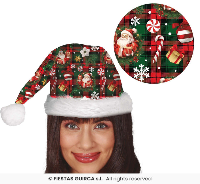 Feestbazaar Kerstmuts Santa Claus Classic Prints