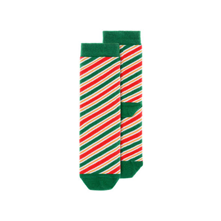 Feestbazaar Kerstsokken kind Gestreept Rood/Groen
