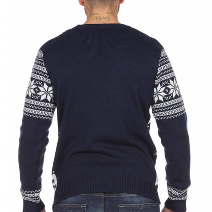 Feestbazaar Kersttrui blauw met rendieren Classic