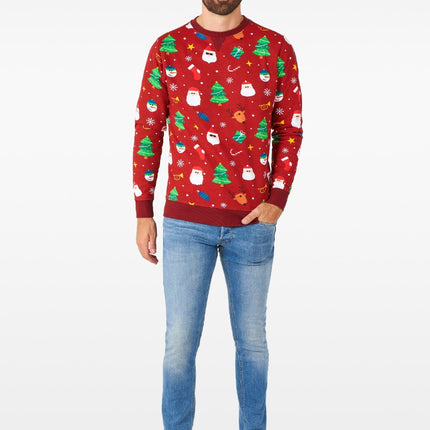 Feestbazaar Kersttrui Festive Rood