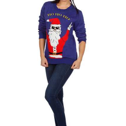 Feestbazaar Kersttrui rocking Santa 'Ho Ho Ho'