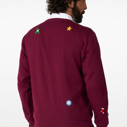 Feestbazaar Kersttrui X-Mas Icons Bordeaux Rood