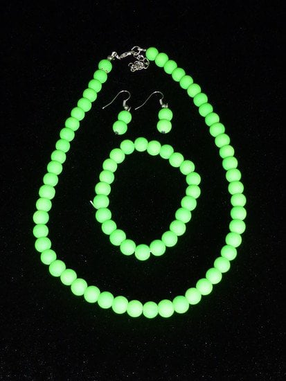 Feestbazaar Ketting-Armband-Oorbellen Fluor Groen