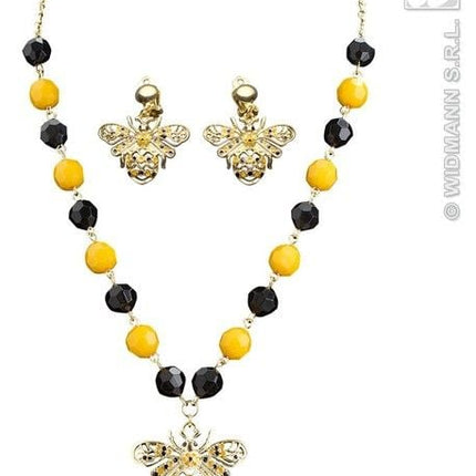 Feestbazaar Ketting met oorbellen Bij