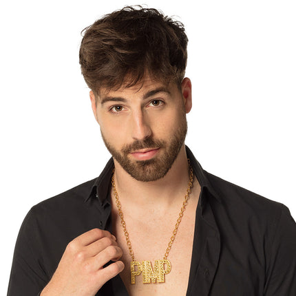 Feestbazaar Ketting 'Pimp' Goud