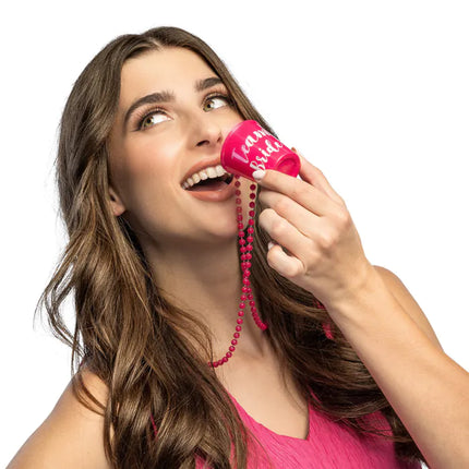 Feestbazaar Ketting shotglaasje Roze ´Team Bride´