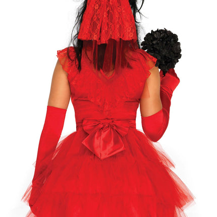 Feestbazaar Kever Bruid Halloween Kostuum Rood