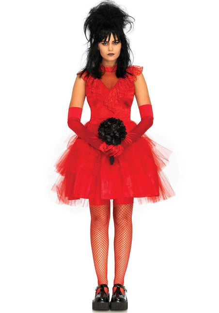 Feestbazaar Kever Bruid Halloween Kostuum Rood