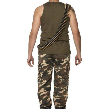 Feestbazaar Khaki Camo leger kostuum man