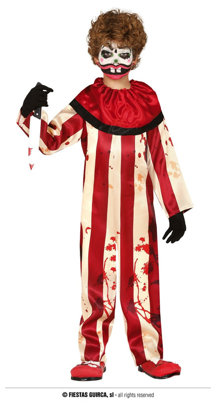 Feestbazaar Killer Clown Jumpsuit kind Gestreept