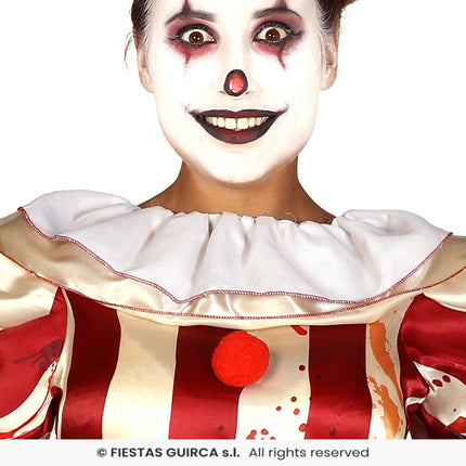 Feestbazaar Killer Clown Kostuum Dames Goud/Rood