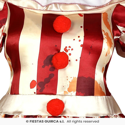 Feestbazaar Killer Clown Kostuum Dames Goud/Rood
