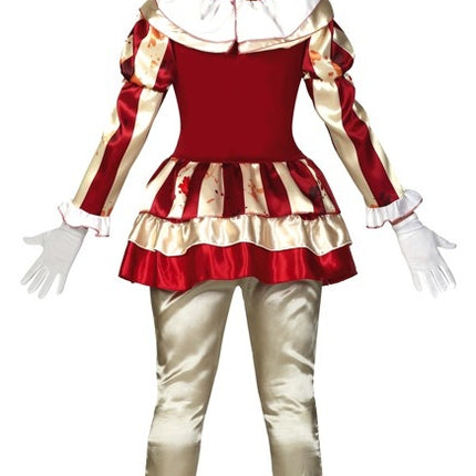 Feestbazaar Killer Clown Kostuum Dames Goud/Rood