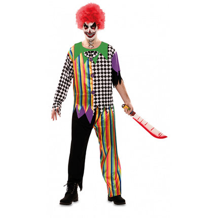 Feestbazaar Killer Clown Kostuum Regenboog Man