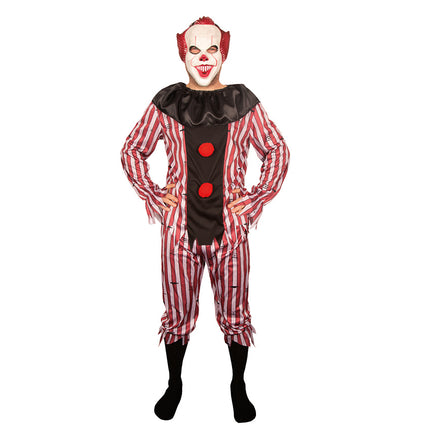 Feestbazaar Killer Clown Kostuum Wayne Rood/Wit