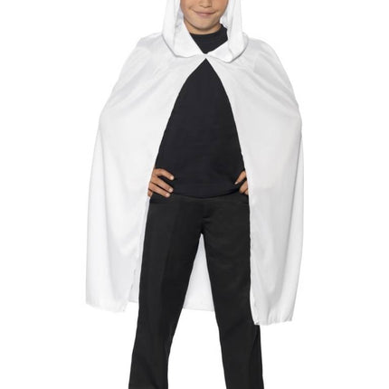 Feestbazaar Kindercape met capuchon wit