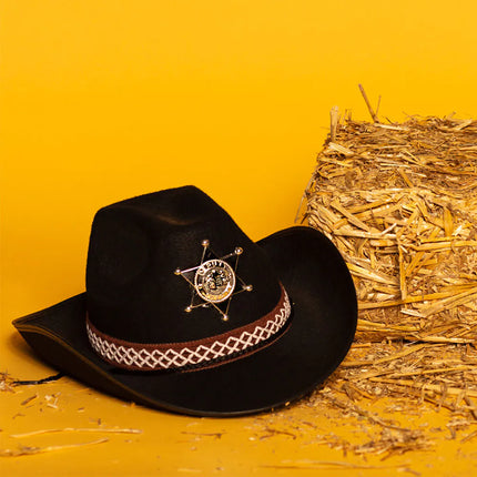 Feestbazaar Kinderhoed Butch Sheriff junior zwart