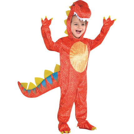 Feestbazaar Kinderkostuum Dino Oranje